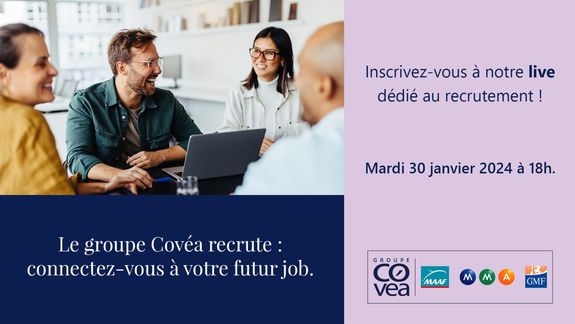 Image d'illustration de l'actualité Le groupe Covea recrute : Connectez-vous à votre futur job ! 